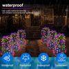 LED Řetězové světlo pro venkovní solární vrby, Solární ohňostrojová světla 8 režimů Vodotěsná pro zahradní trávník Vánoční dekorace