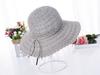 Summer Foldable Cotton Beach Bow Sun Hats For Women Fashion Floppy Elegant Beach Visor Hat Ladies Lace Hollow Straw Hat