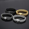 Potente Personalità Retro Europea e Americana Creativo Galvanizzato Multicolore Scheletro Acciaio Inossidabile Bracciale da Uomo