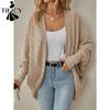 Women's Fashion Casual Spring Fall Solid Color Print Long SleeveI Sweaters