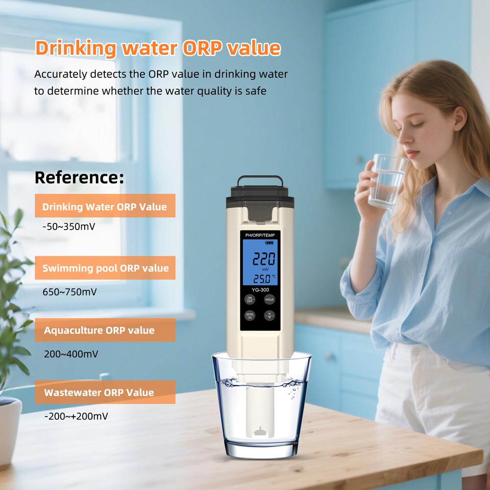 3-in-1 Digital Water Tester ORP Temp PH Meter for Drinking Water Hydroponics Aquariums Pools