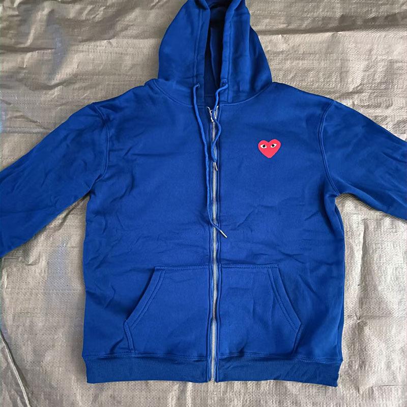 Stilvolle Schwarz-Weiß-Jacke mit Kapuze und schwarzem Herz für Damen und Herren, Herbst/Winter 2018 Kollektion