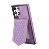 Applicable to Samsung S24FE mobile phone case S22 small fragrant wind grid insert card mirror oblique span protective case A53 anti-drop