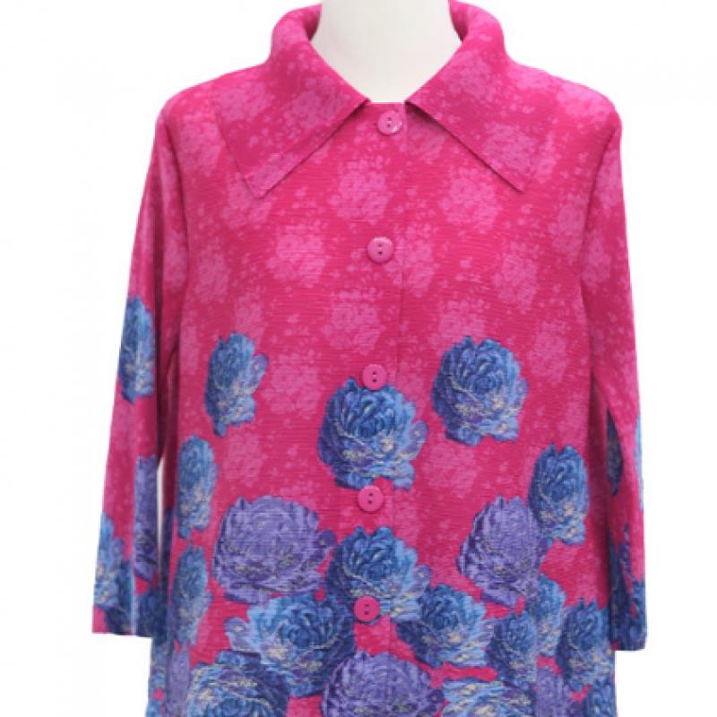 Shiz Madam Pleated Jacket Watercolor Flower J31708