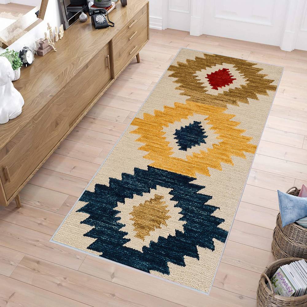 

Домашний моющийся ковер с принтом Eliana LNA1132 50x80 бежевый