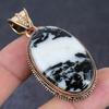 Natural Zebra Jasper Gemstone Handmade Copper Jewelry Pendant 2.21" f5I31