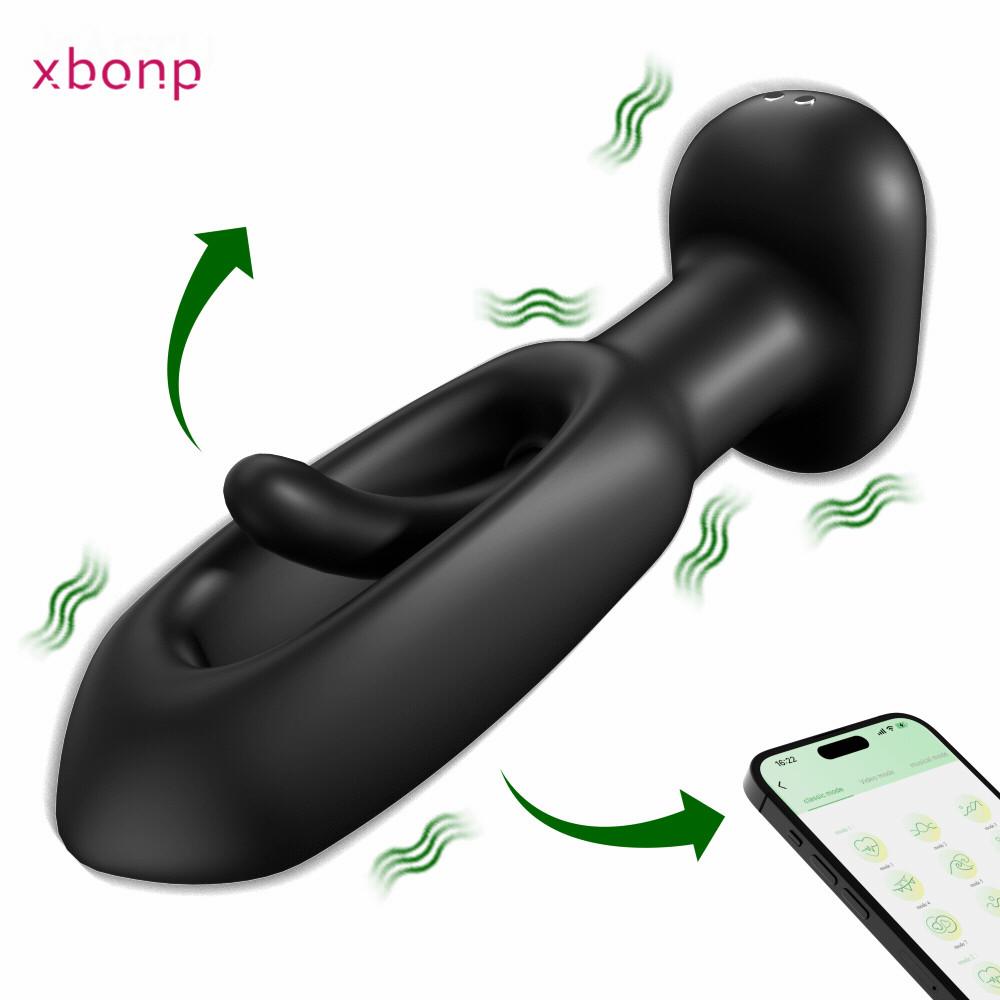 Bluetooth App Patting Анальная пробка Вибратор Беспроводная Анальная пробка Мужской Массажер простаты Анальный тренажер Секс-игрушки для женщин Мужчин Взрослых