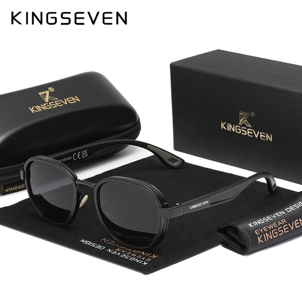 KINGSEVEN Brand Original Sunglasses Men Polarized UV400 Luxury Women Eyewear Male Outdoor Round Frame Causal Fashion Glasses