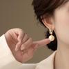 Silver Needle French Retro Pearl Pendant Earrings: Simple, Fashionable Studs with a Light Luxury Feel for Women