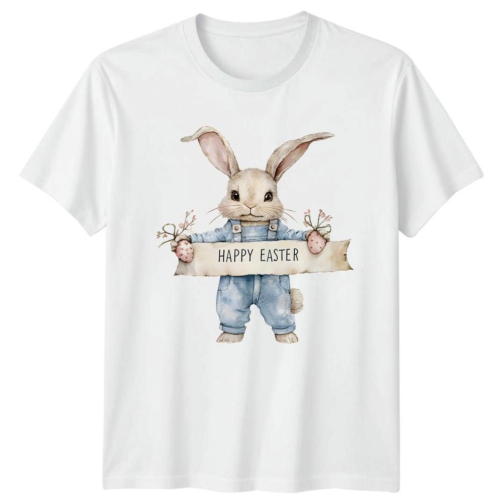 Happy Easter TShirt Watercolor Bunny Seasonal Holiday S