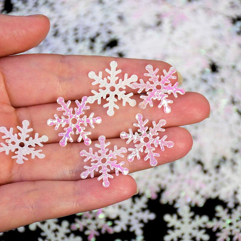 300Pcs Snowflakes Confetti Xmas Tree Ornaments Christmas Decorations for Home Winter Party Wedding Decor Supplies