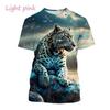 Cheetah 3D T-shirt Printed Series T-shirt Men's and Women's Casual Street Large Short Sleeve Comfortable Breathable Top T-shirt