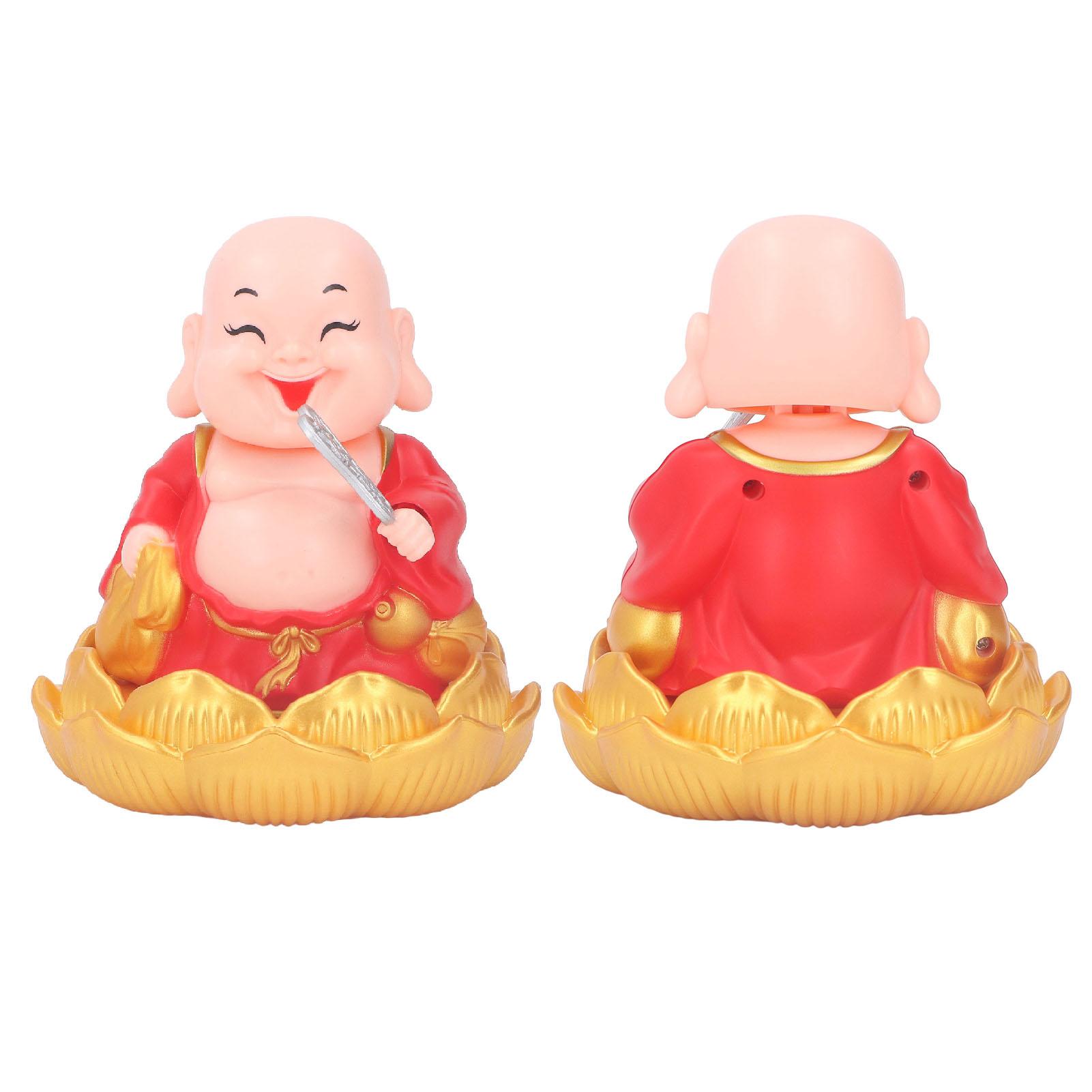 Nodding Smiling Buddha Maitreya Automatic Laughing Car Dashboard Solar Buddha Toy for Home Desktop