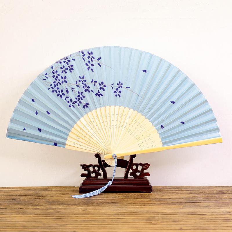 Vintage Style Silk Chinese Folding Fan Japanese Pattern Art Craft Gift Home Decoration Ornaments party Dance Hand Fan gift