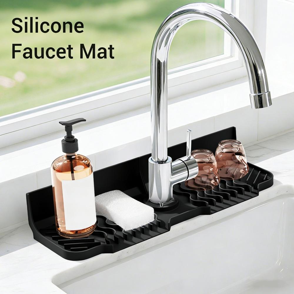 Silicone Silicone Faucet Mat Sink Protector Draining Mat Kitchen Bathroom Countertop Sink