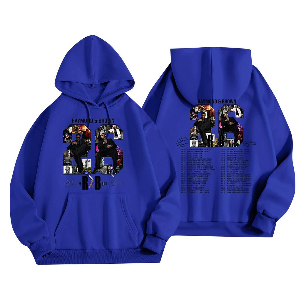Unisex Casual Hooded Pullover Sweatshirt Long Sleeve Loose Fit Letter Print