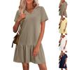 Women's Casual And Stylish Summer Loose-Fit V-Neck Short-Sleeve Dress