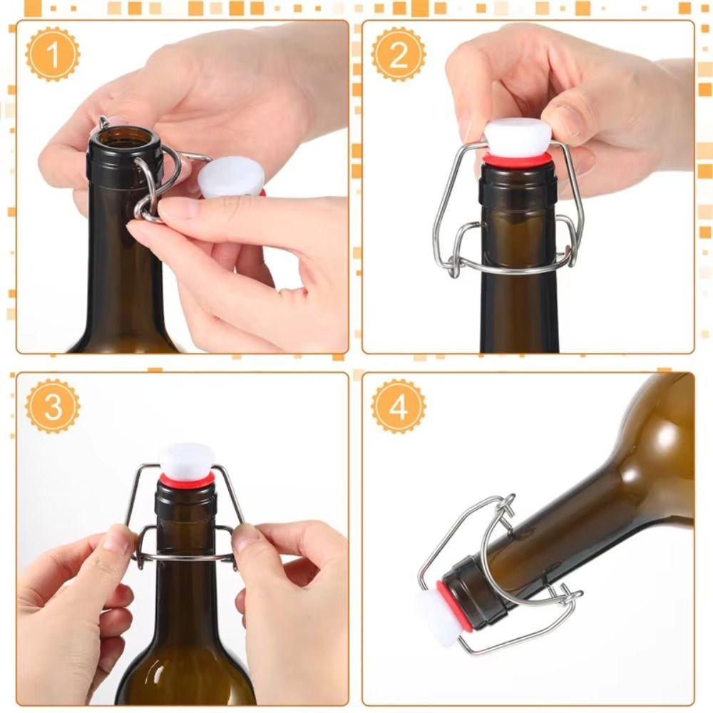 8Pcs Beer Flip Top Bottles Cap Flip Swing Cap Bottle Sealer Lid New Wine Stopper