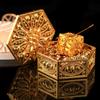 Golden Hexagonal Candy Box Wedding Storage Box Electroplated Wedding Candy Box Exquisite and Not Easily Deformed Party Gift Box