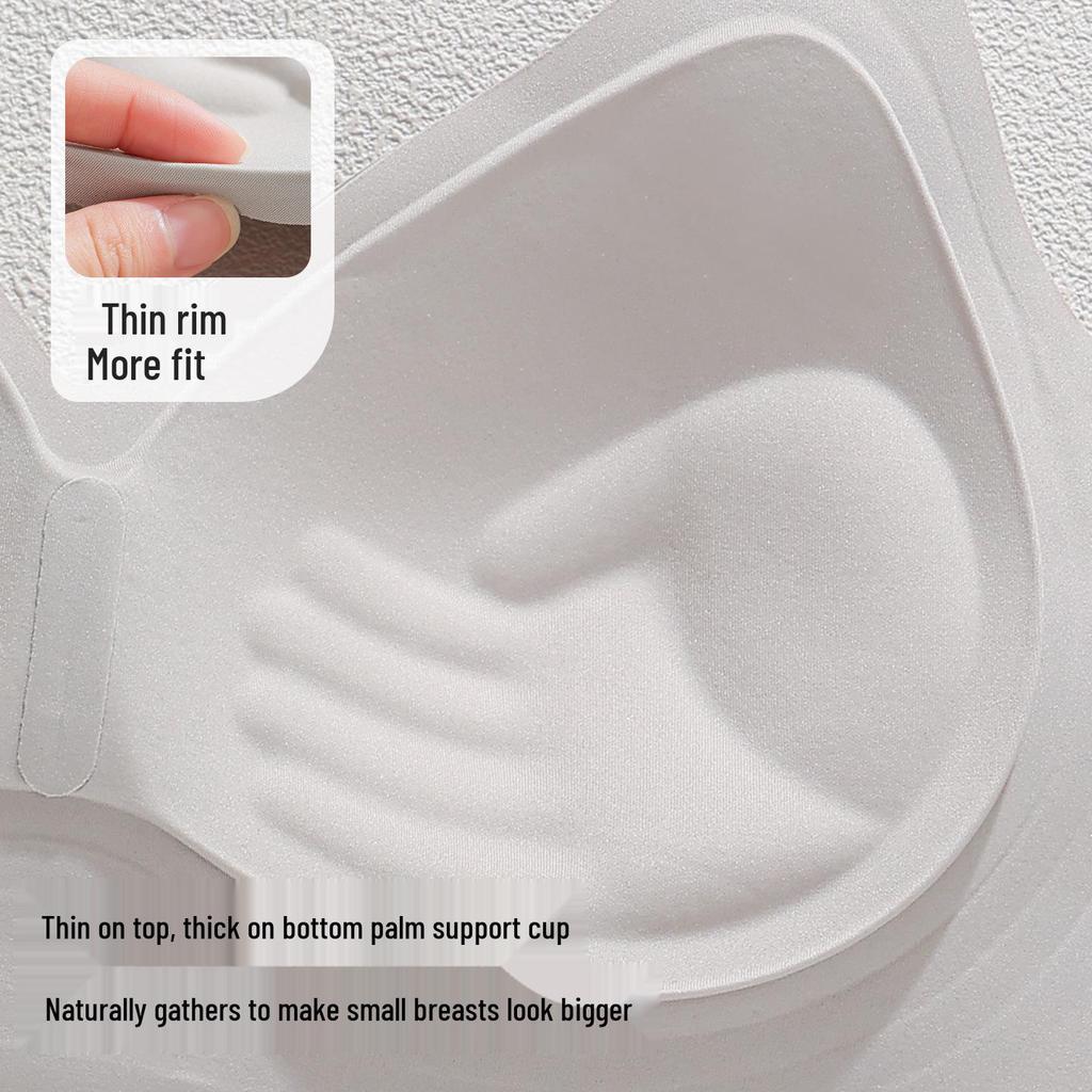 Breathable Soft Support Bra for Small Breasts - No Underwire, with Side Gathering and Jelly Strips for Lift