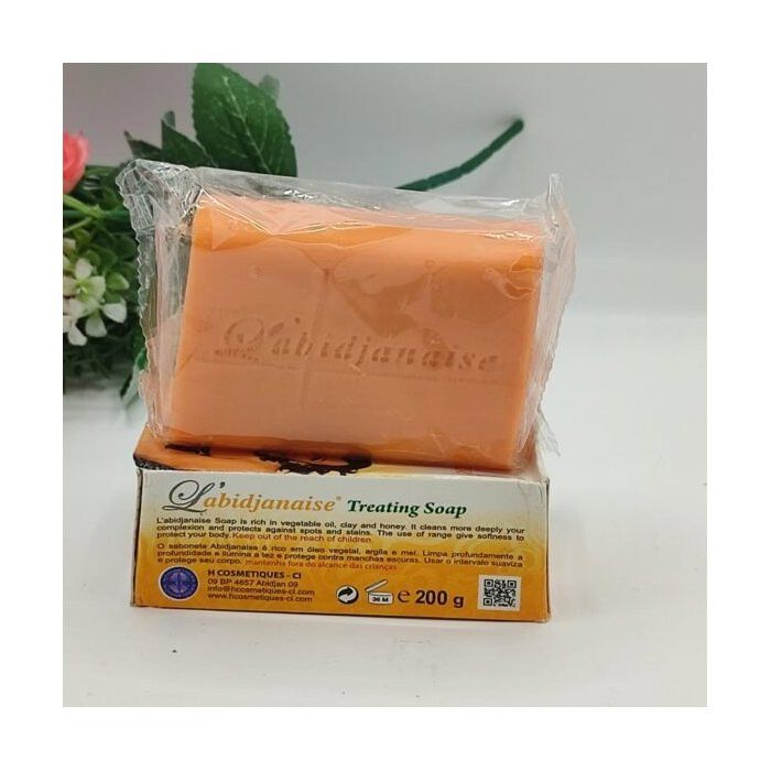 Savon Traitant Clarifiant L’ABIDJANAISE – Nettoyant Aux Extraits d’Acides De Fruits | Éclaircissant & Purifiant | Banane Jaune