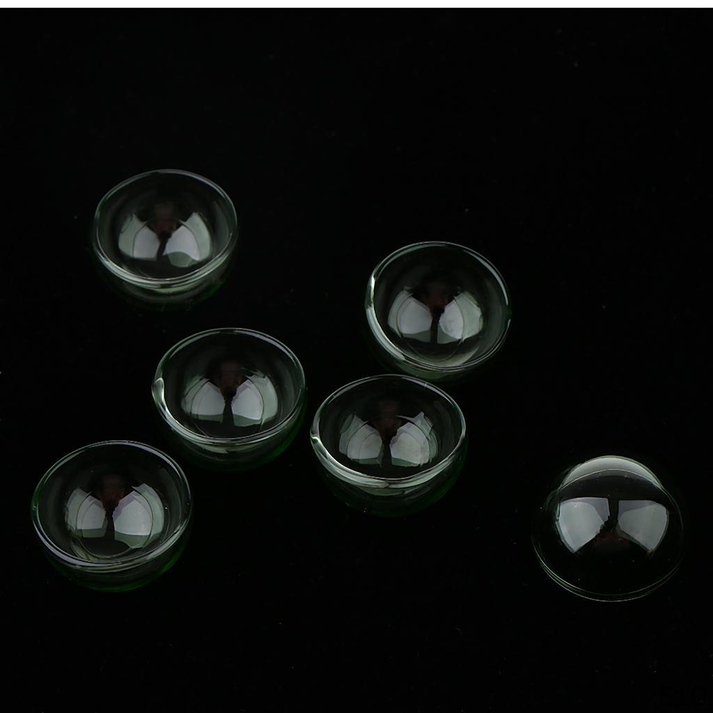 6 Pcs Pendant Charm Half Globe Glass Container for