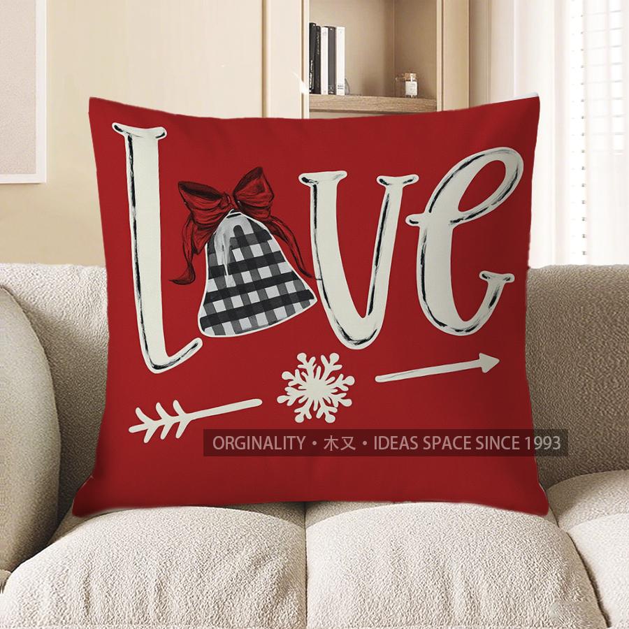 Home Decor Let It Snow Snowman Christmas Throw Pillow Pattern Cushion Cover Suitable For Sofa Bedroom Car Pillow Cover
