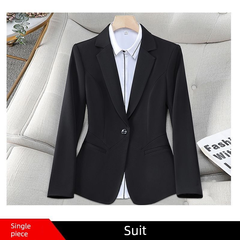 

Черный Деловой Костюм Верхняя Одежда Женский Весна и Осень 2024 Новое Поступление Элегантный Темперамент Повседневный Женский Костюм Костюм Комбинезон 221 black single-layer suit 2XL