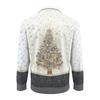 Men's Christmas Cotton Pullover Long Sleeve Outdoor Shirt Vintage Corduroy Button Stand Collar Shirt Casual Sweatshirt Christmas Print Top