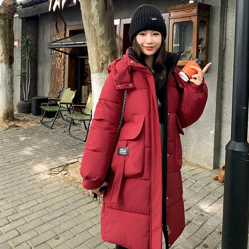 Women's mid-length down jacket new autumn and winter thick warm loose simple