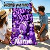 Custom Name Personalized Care Bears Print Beach Towel, for Trip Camping Beach Party Home Decor, Birthday Gift for Family & Friends