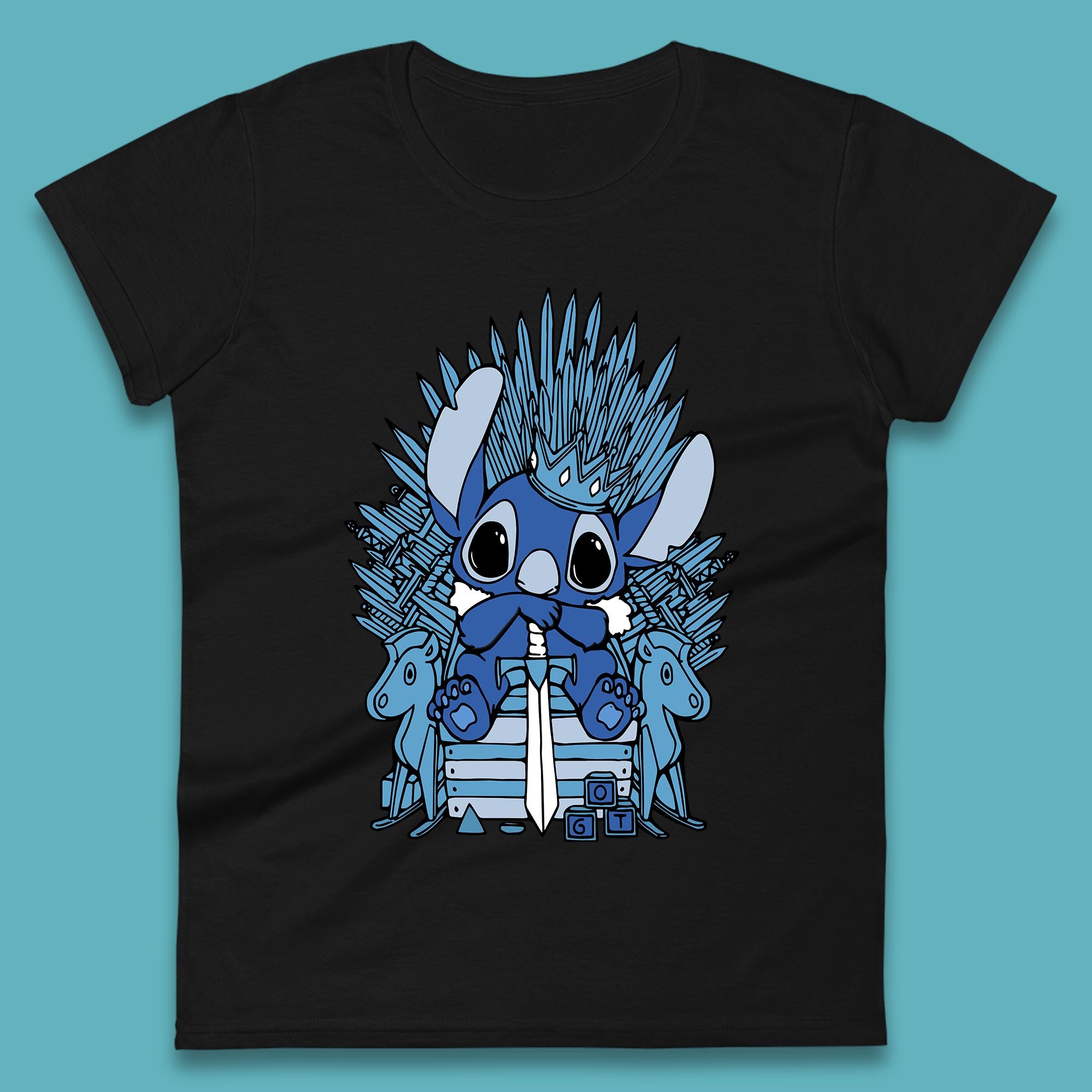Disney Stitch Game Of Thrones Movie Parody The Throne Lilo And Stitch Womens Tee T Shirt Mens Tops Unisex Top XL