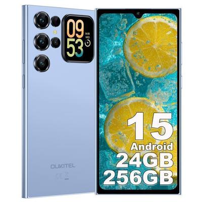 OUKITEL C62 Pro Portable Telephone 24GB+256GB Smartphone 6.88" FHD+ Battery 5150mAh Android 15 13MP Camera Dual SIM 4G/NFC Blue