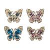 Rhinestone Butterfly Shoe Charm Flat Back Alloy Butterfly Charm Sparkling Butterfly Accent Accessories for Bracelets Bags DIY Crafts