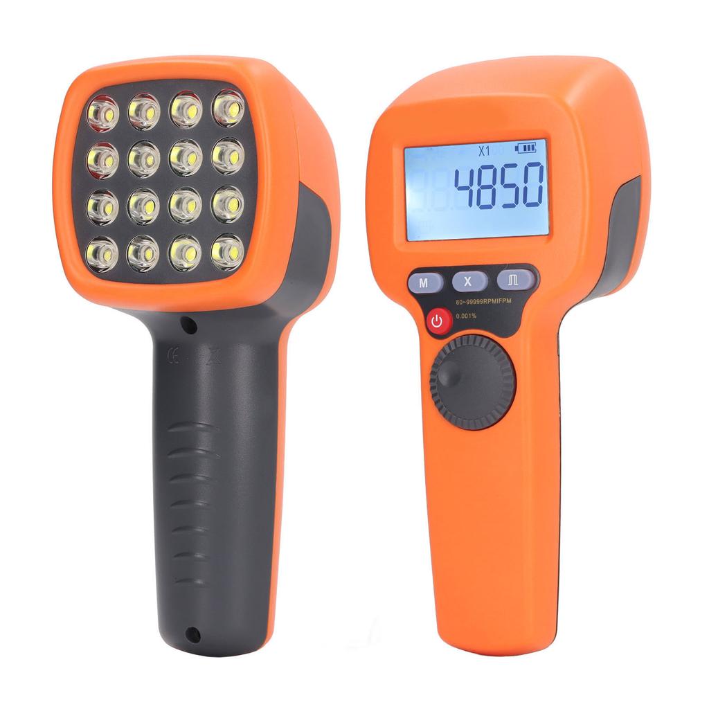 Digital Handheld Stroboscope High Accuracy Prevents Contact LED Flash Strobe Speedometer for HVAC