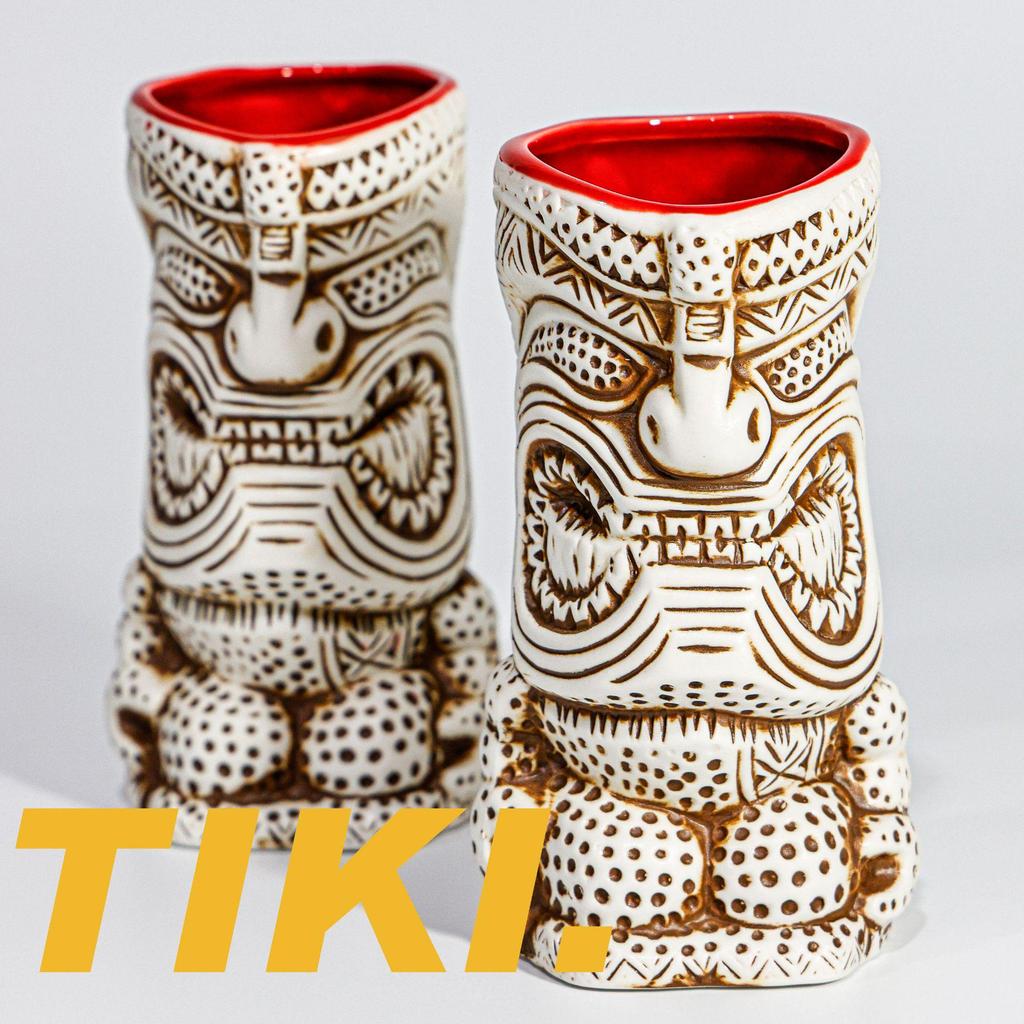 Hawaiian Tiki Zombie Skull Ceramic Cocktail Glass