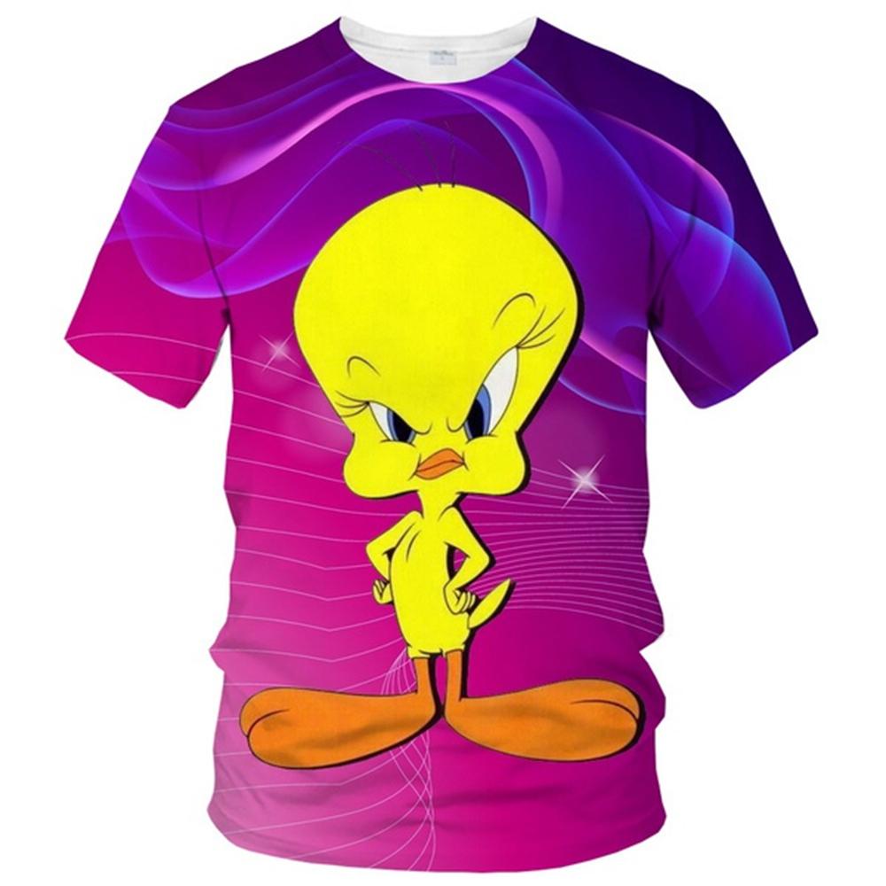 Verkaufe Sommer-Modetrend T-Shirt 3D-Druck niedliches Entenmotiv lässig und bequem Rundhalsausschnitt Oberteil