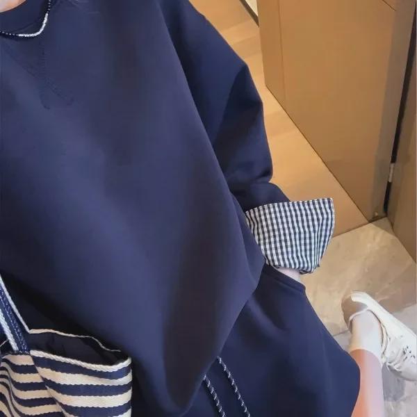 300g Cotton Blend British Style Two-Piece: Early Autumn Sweatshirt & Short Skirt