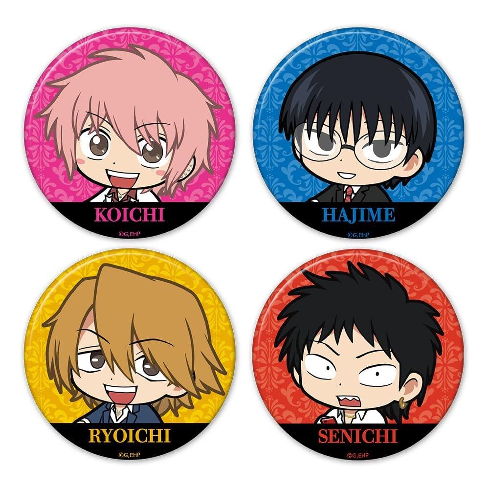 Azumaker Everyday Host CLUB ONE Tsuitekku Tin Badge 4-Piece Set, 56mm Anime Pinback Buttons