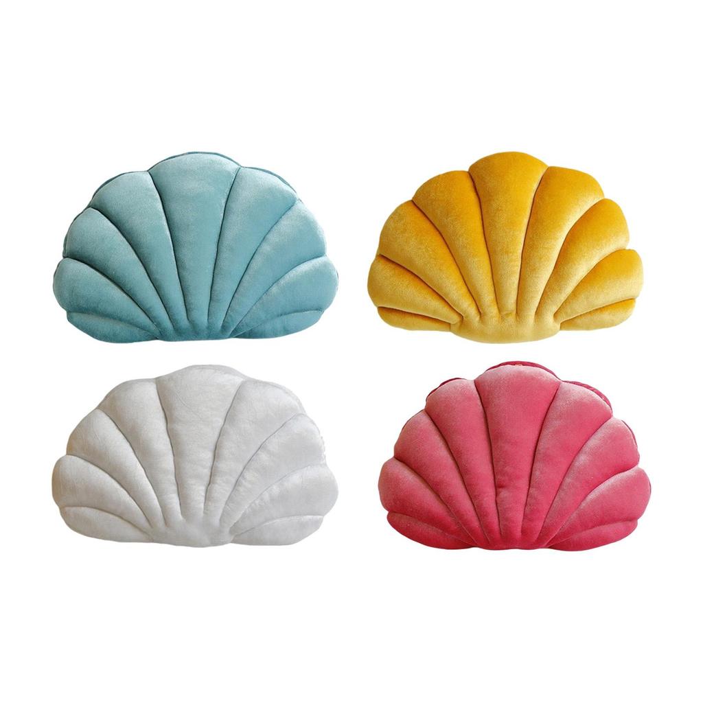 Soft Velvet Seashell Throw Pillow Chair Cushion Car Interior Decoration