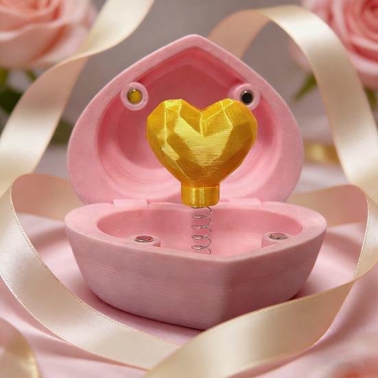 Yousheng Heart Shaped Gift Box Novelty Ring Box with Hearts Magical Surprise And Playful Ring Holder Valentine's Day Birthday Holiday Gifts