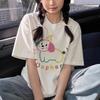 Summer New American Front Shoulder Niche Cartoon Puppy Design Sense Short Sleeve T-Shirt Women's Casual Age Reduction Versatile Top