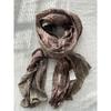 Johnature Sciarpa con bordo floreale Donna Retro Giapponese Versatile Scialle pieghettato Sciarpa decorativa quattro stagioni Donna
