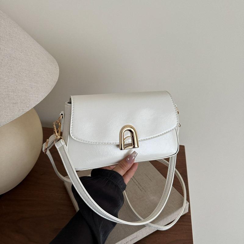 New summer solid color simple and fashionable women's handbag versatile single shoulder oblique span solid color women's small square bag