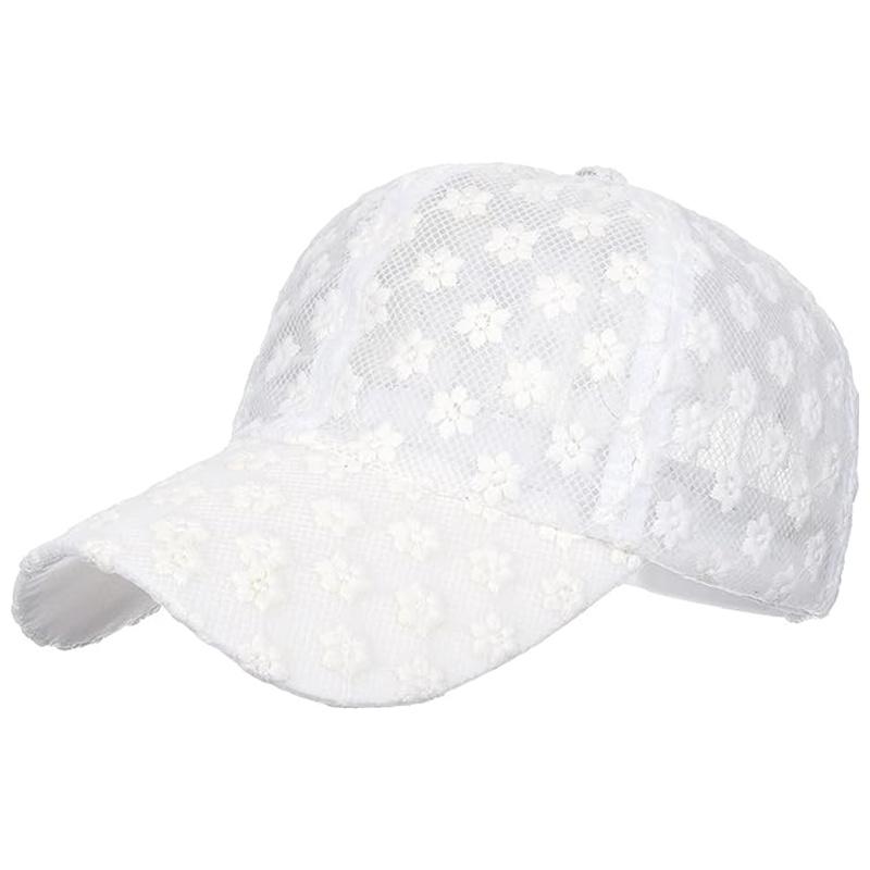 Summer Lace Hat Cotton Baseball Cap for Women Girl Breathable Mesh Snapback Hat Hip Hop Fashion Female Cap Flower Hat Adjustable