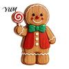 Winter Home Decorations Cartoon Gingerbread Wooden Ornament, Double-sided Printed Desktop Tabletop Figurines, Christmas Man Ornaments Decorative Craft