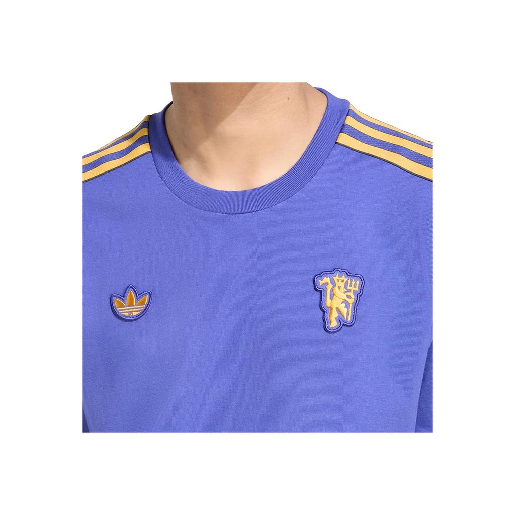 adidas Originals Manchester United Terrace Icons Football Striped Crew Neck T-Shirt Men Tops JN2823