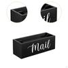 Mail Holder Box Envelope Bill Holders Wood Basket Mails Organizer Countertop, Letter