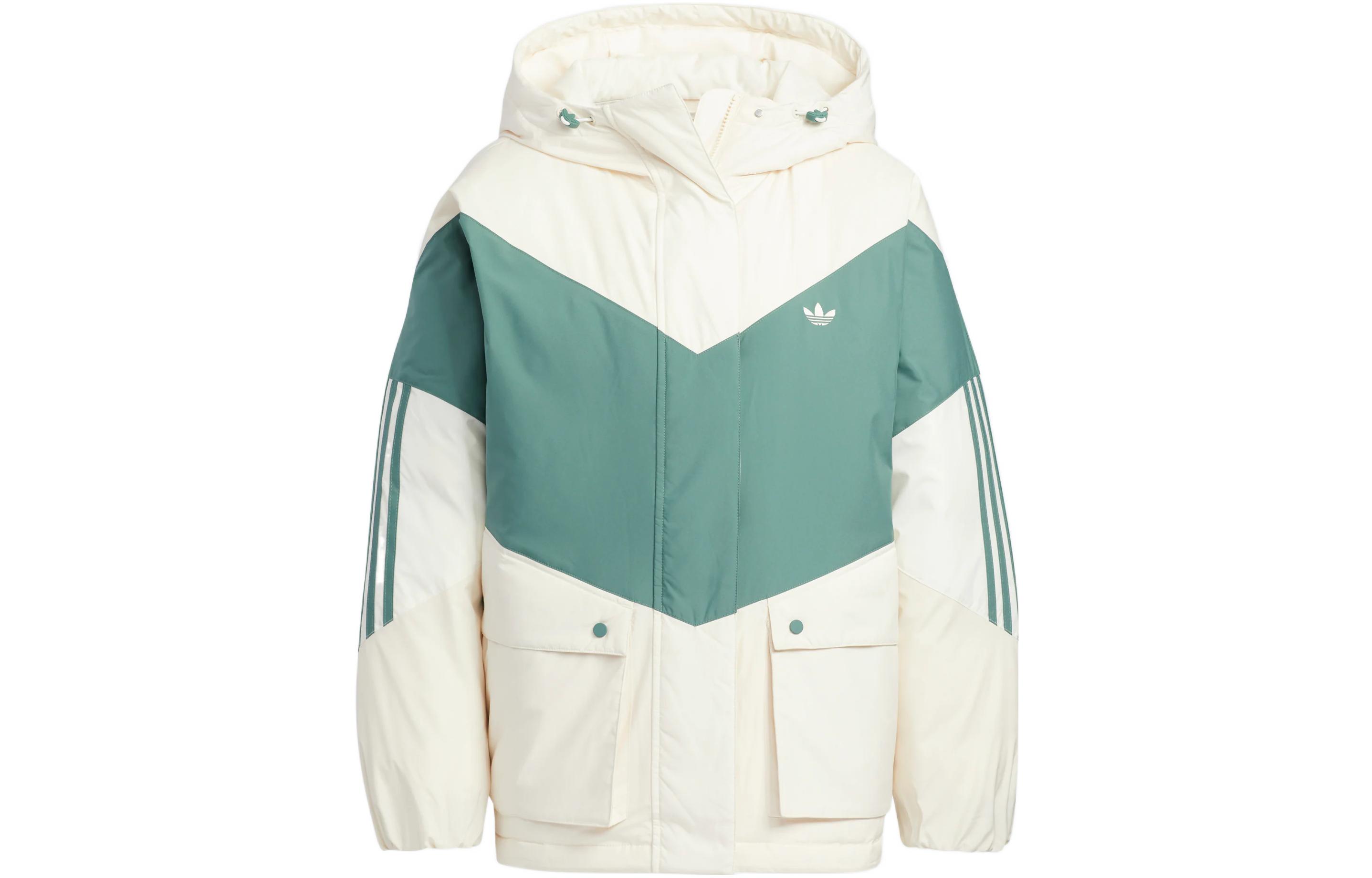 Adidas Originals COLORBLOCK DOWN Jacket Women s White Green HS9518 XXL