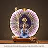 Ceramic Seated Guanyin On Lotus with Light Ring and Anjali Mudra for Home Decor